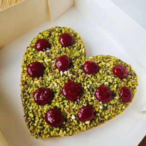 cookie saint valentin xxl biscuit sablé vanille pâte de pistache framboise béarn pau 64